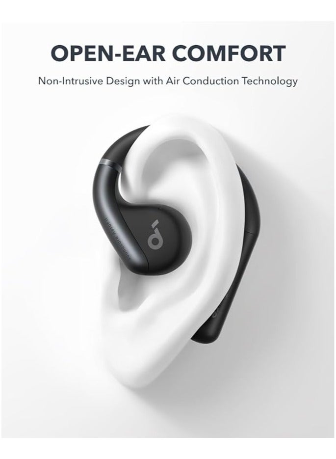 Anker, AeroFit Open-Ear Headphones, Ultra Comfort, Snug Fit, Ergonomic Ear Hook, Balanced Sound, IPX7 Waterproof, 42H Playtime, Bluetooth 5.3, App Control, Clear Calls, Wireless Earbuds Black