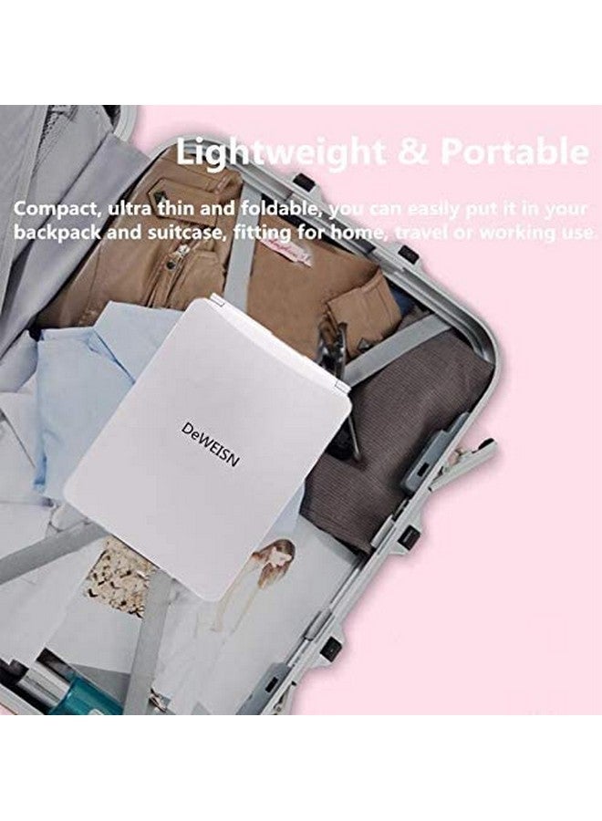 Folding Lighted Makeup Mirror With 72 Leds 3 Colors Light Modes Usb Rechargable 1800Ma Batteries Portable Ultra Thin Compact Vanity Mirror Dimmable Travel Mirror