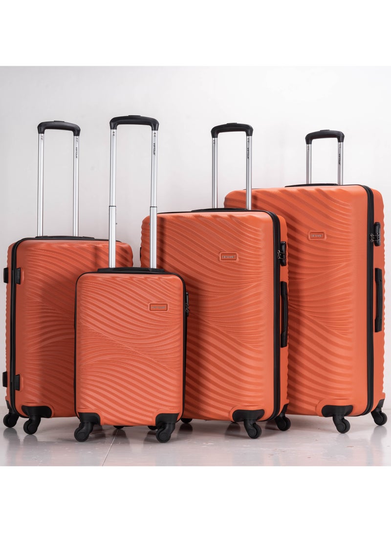 Set of 4 ABS Trolley Luggage With Number Lock 20,24,28,32 Inches