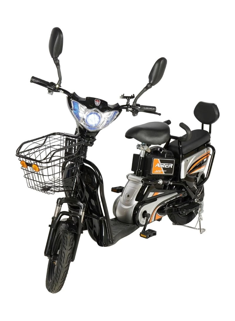 Electrical Bike With Grocery Basket With Strong Battery Tyre Size 14 Black