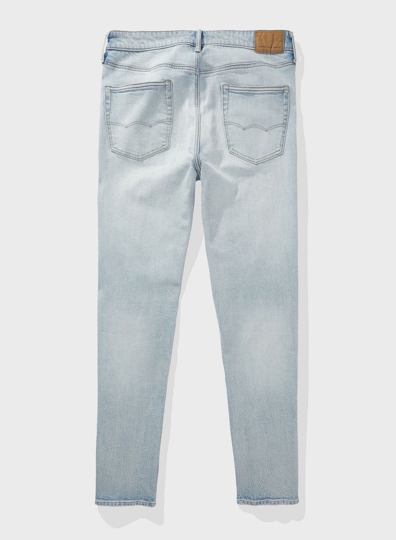 Light Wash Straight Fit Jeans