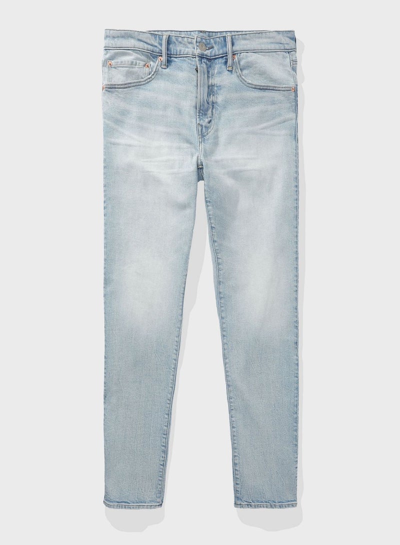 Light Wash Straight Fit Jeans