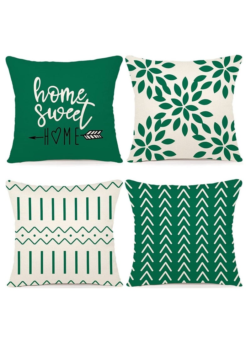 Throw Pillow Cover, Modern Sofa Decorative Covers 18x18 Set of 4, Outdoor Linen Fabric Case for Couch Bed Car Home Decoration 45x45cm (Green, 18x18,Set 4) KSA | Riyadh, Jeddah</title><meta name=
