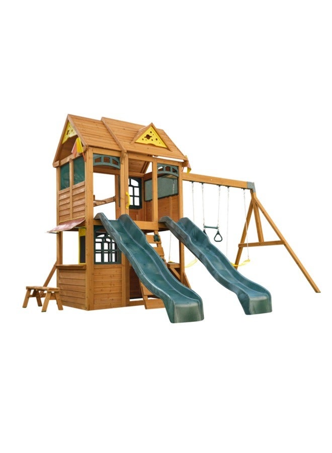 Kidkraft Overland Heights Wooden Outdoor Playset / Swing Set