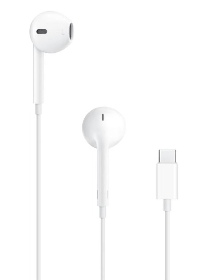 Earpods with USB C Wired Earbuds with Microphone & Volume Control, In-ear Headphones for iPhone 15 Pro Max, iPad Pro/Air, Samsung (White)