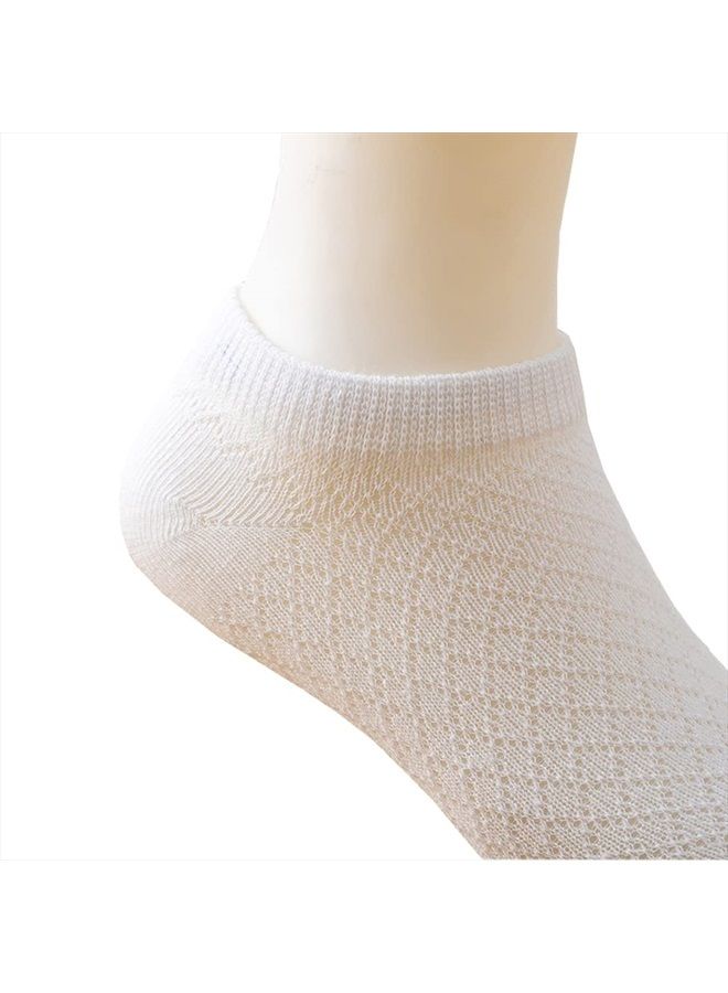 Pack of 5 Mesh Thin Baby Girls Boys Cotton White Socks Toddler Kids No Show Ankle Socks 1-8T (5 color,3-5T)