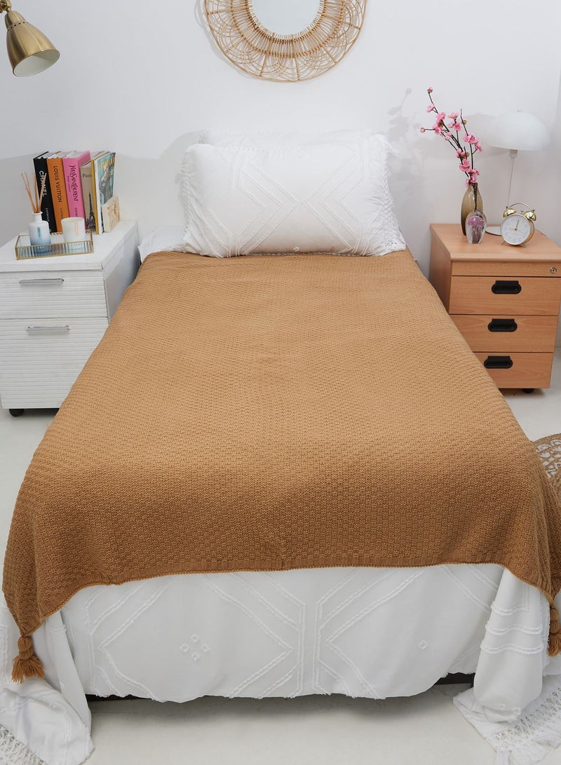 Knitted Tassel Blanket 130X170Cm