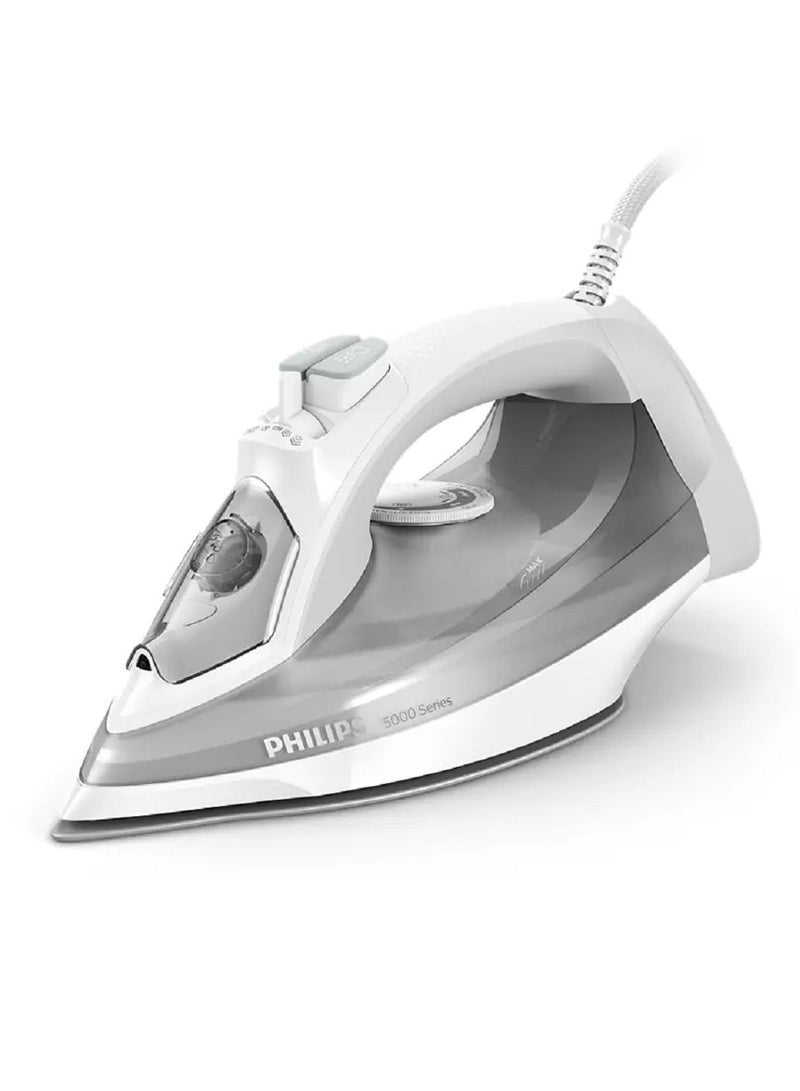 Steam Iron 5000 Series - 40 G/Min Continuous Steam, 160 G Steam Boost, SteamGlide Plus, Vertical Steaming For Hanging Fabrics 320 ml 2400 W DST5010/10 grey