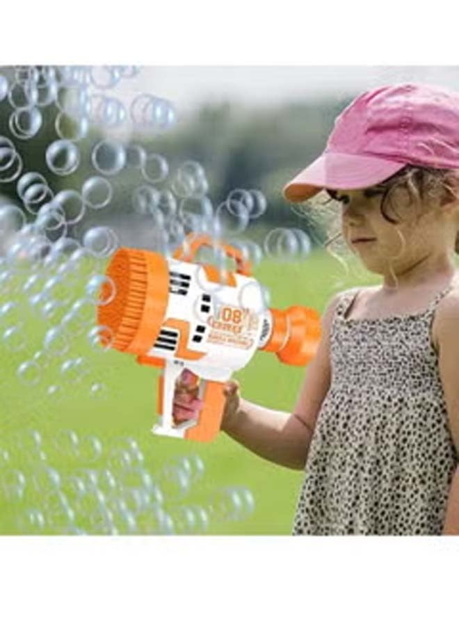 108 Holes Bubble Machine Gun Battery Operated with Light/Bubble Maker for Kids Indoor & Outdoor- Orange