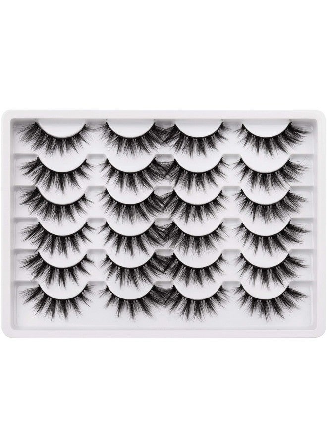 Cat Eye Lashes Pack Wispy 3D Faux Mink Lashes 18Mm Fluffy False Eyelashes Soft Reusable Handmade Fake Eyelashes12 Pairs Pack By Pawotence