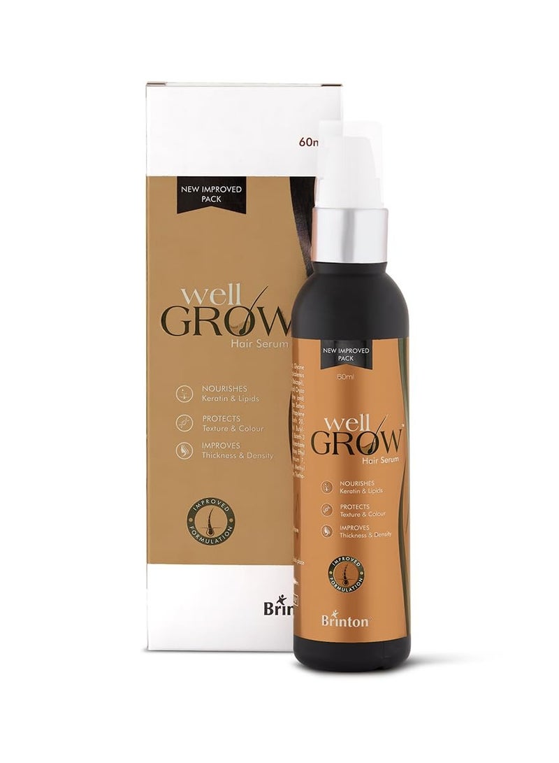 WellGrow Hair Growth Serum (60ml) For Hair Nourishment, Prevents Hair Fall, Improves Thickness and Density, For Men and Women