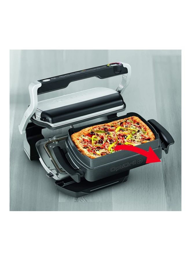 Optigrill Plus, Intelligent Health Grill, 6 Automatic Settings, Stainless Steel - 2000.0 W GC712D12 Black/Silver