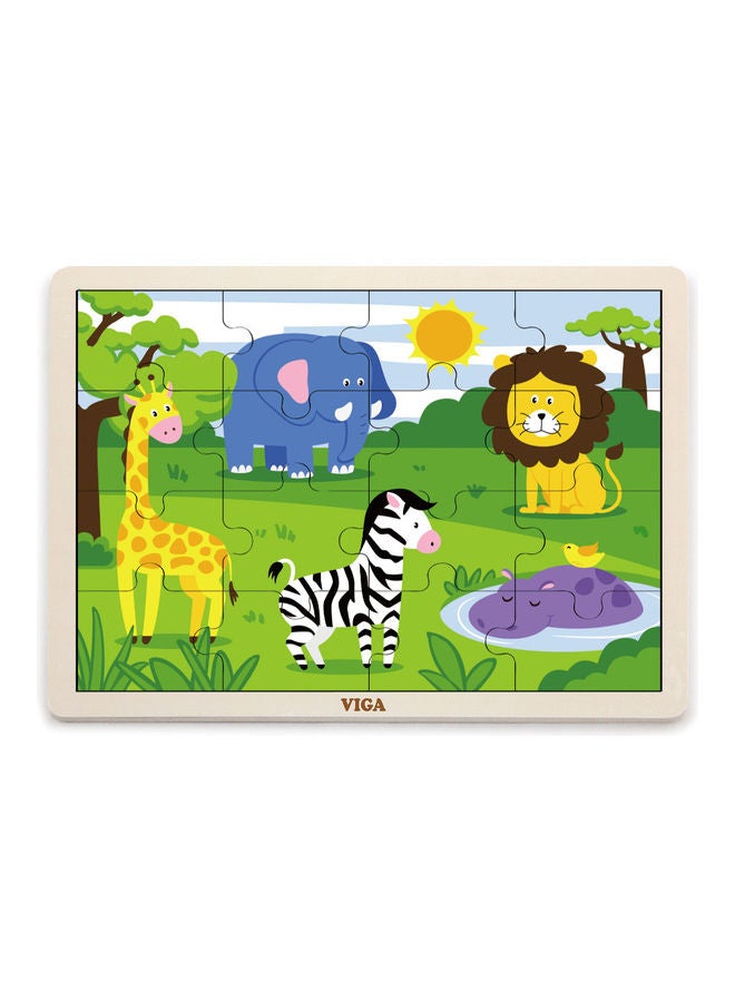 16-Piece Wooden Safari Puzzle