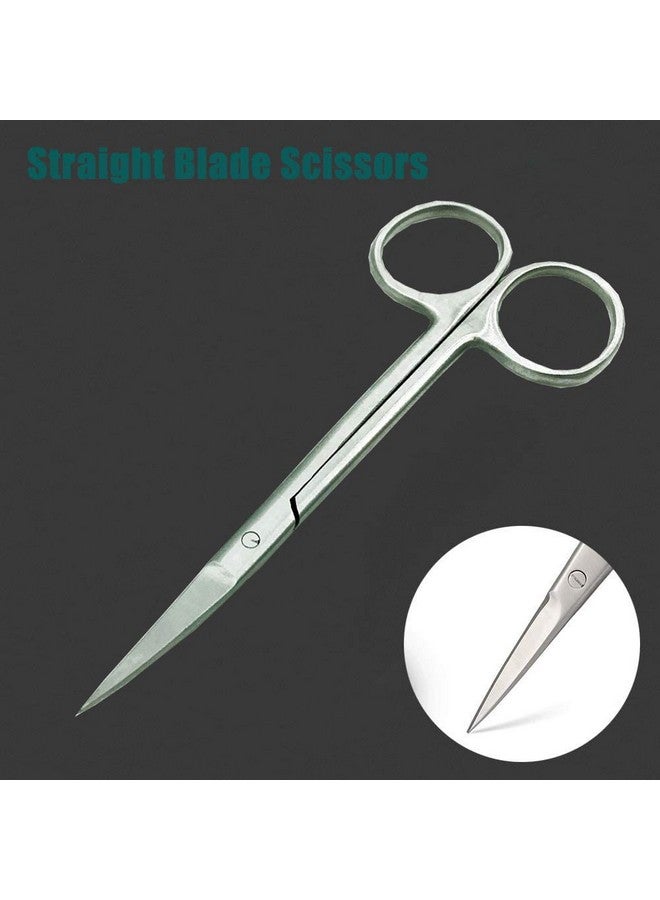 Stainless Steel Scissors 2 Pcs Setnail Cuticle Scissors Manicure Scissors Kitstraight And Curved Blade Scissor For Beard Mustachenose Hairear Haireyebrow And Eyelashes Cutting