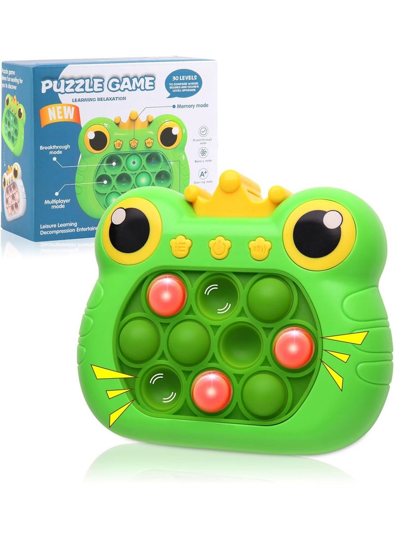 Quick Push Game Toy Handheld Pop Bubble Light Up Puzzle Game Gifts Frog Prince