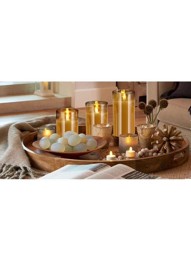 3-Piece LED Flameless Candle Set Gold