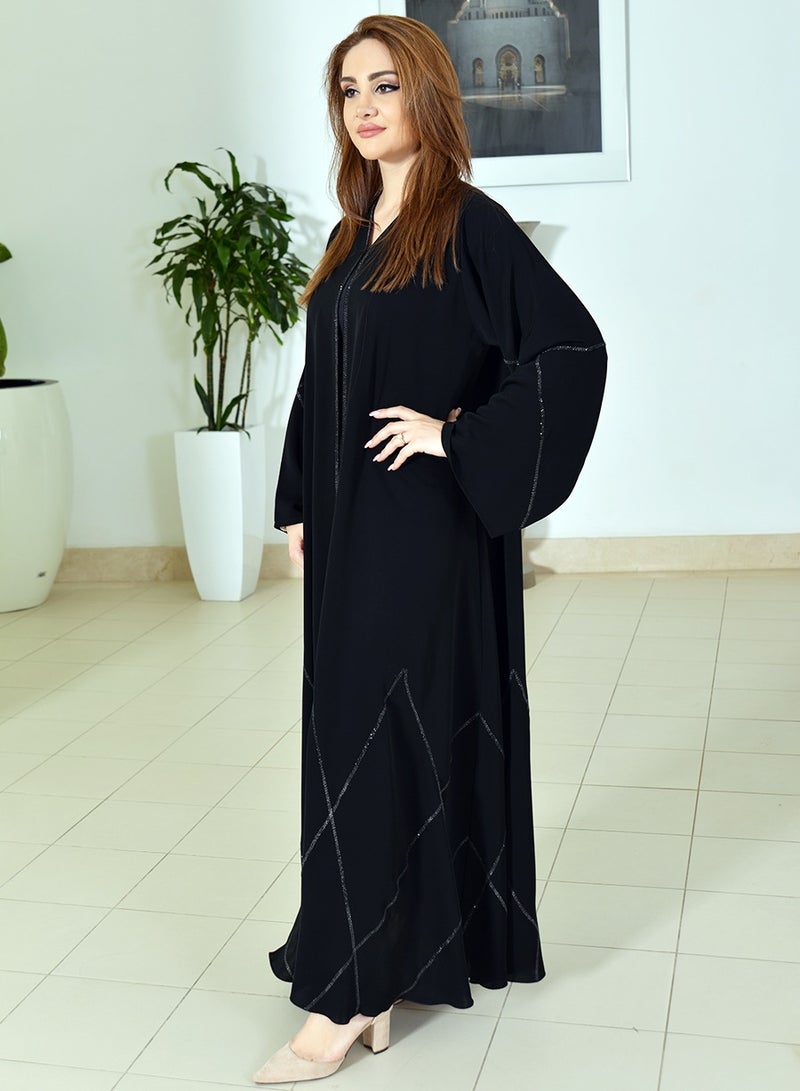 Rhinestones embellished abaya
