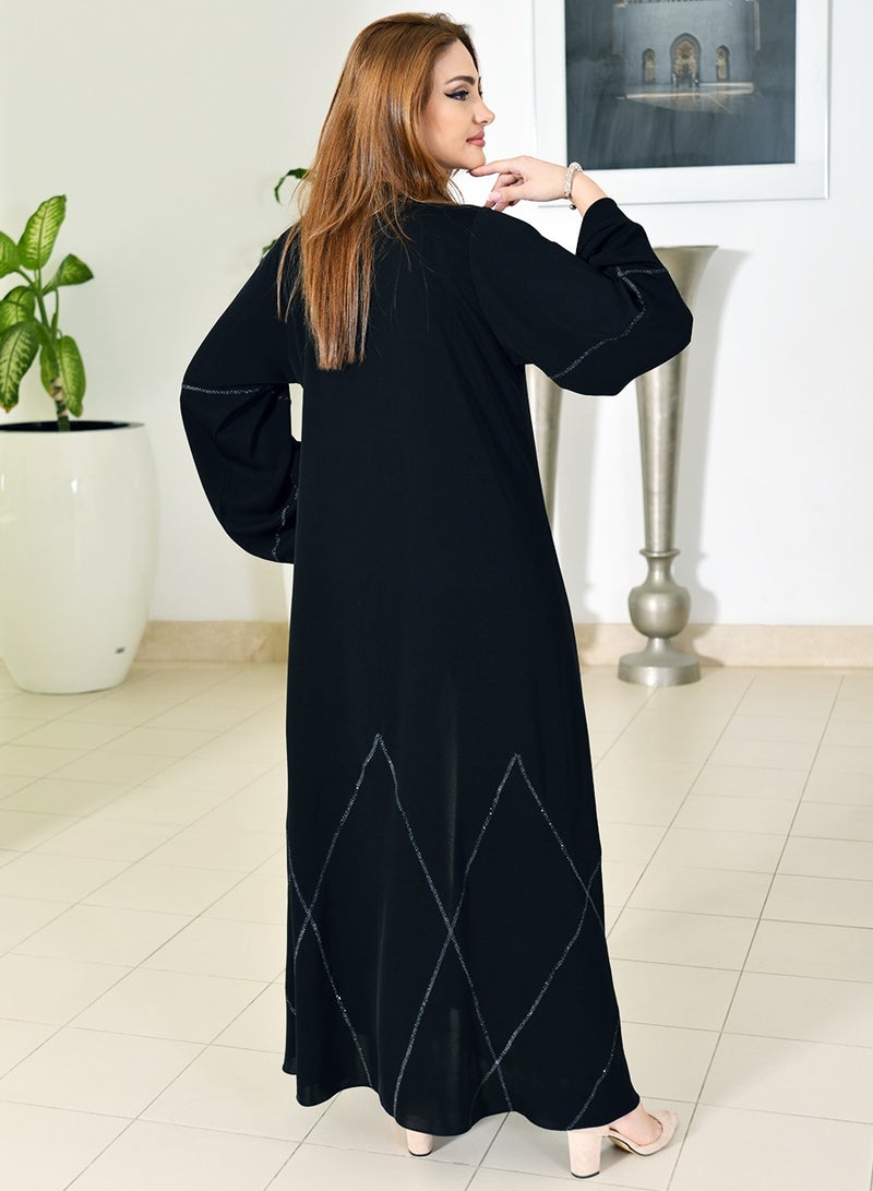 Rhinestones embellished abaya