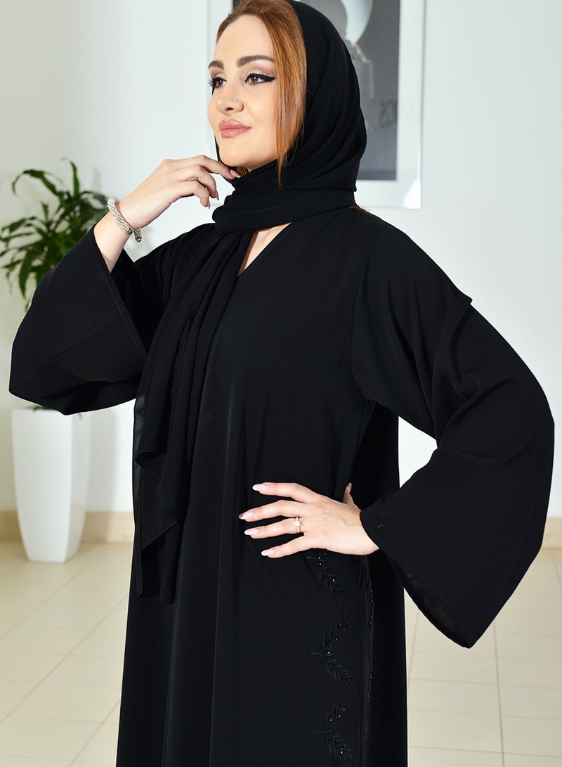 Plain Embroidered abaya