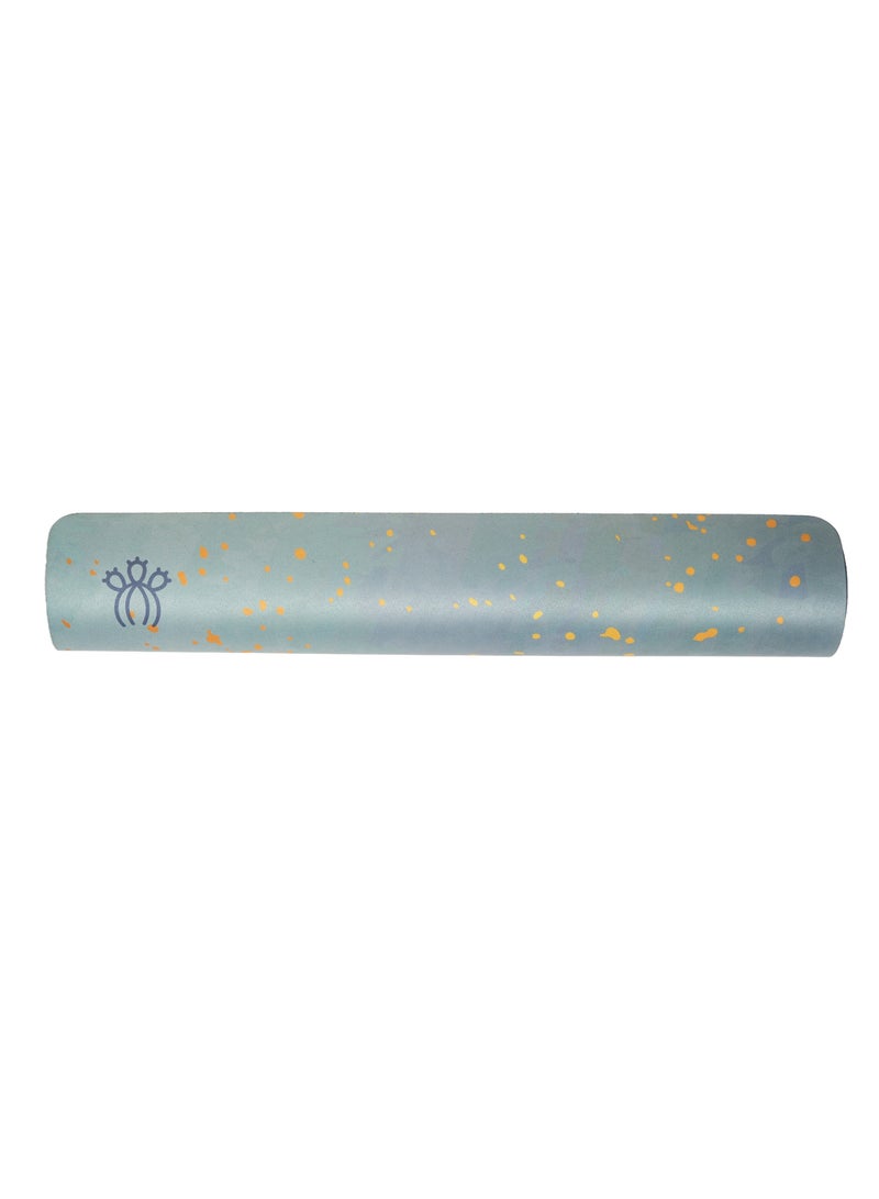 Beige Rollable 4mm Non Slip Yoga Mat With Carry Strap/ Stretching Tool