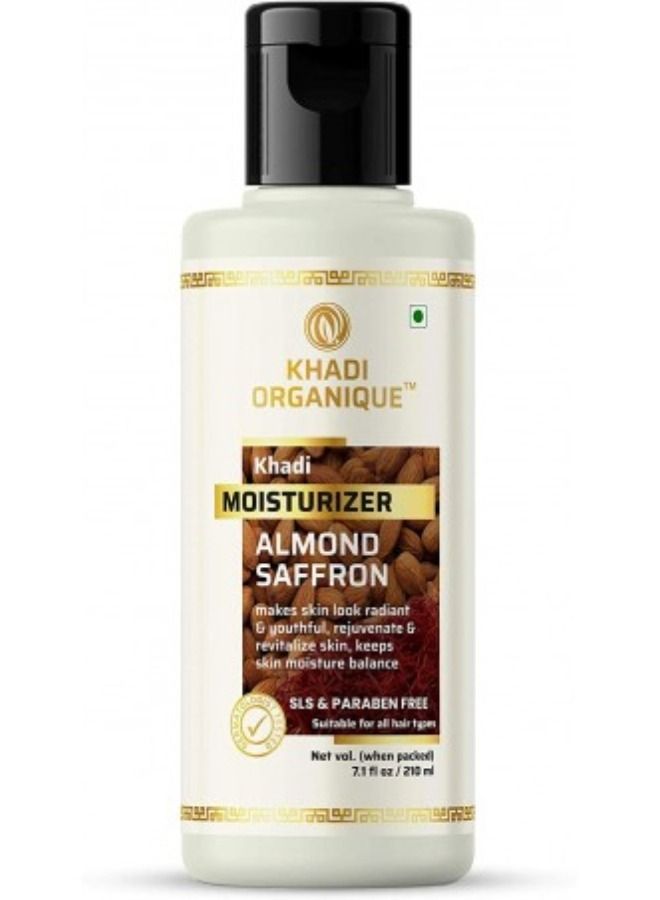 Khadi Organique Almond Saffron Moisturizer parabeen free 210ml