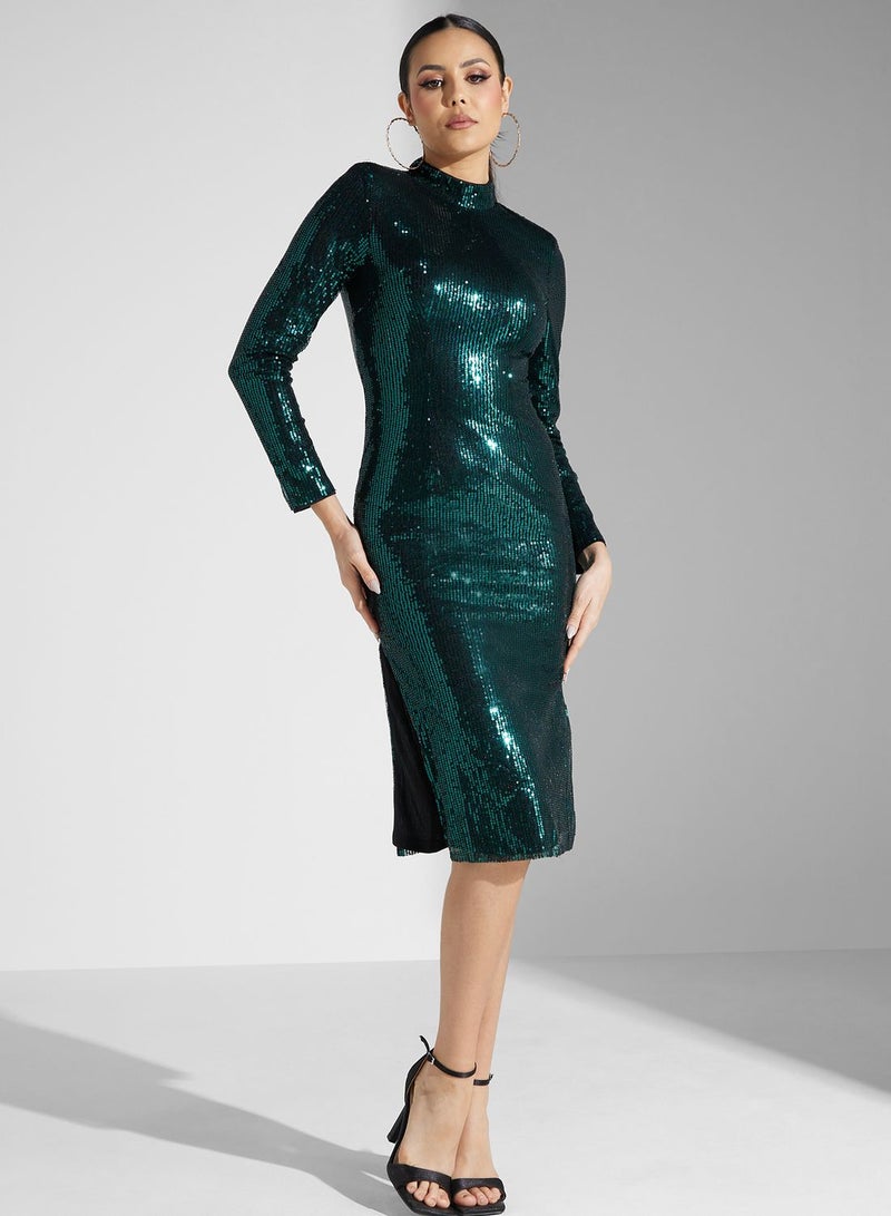 Sequin Midi Dress