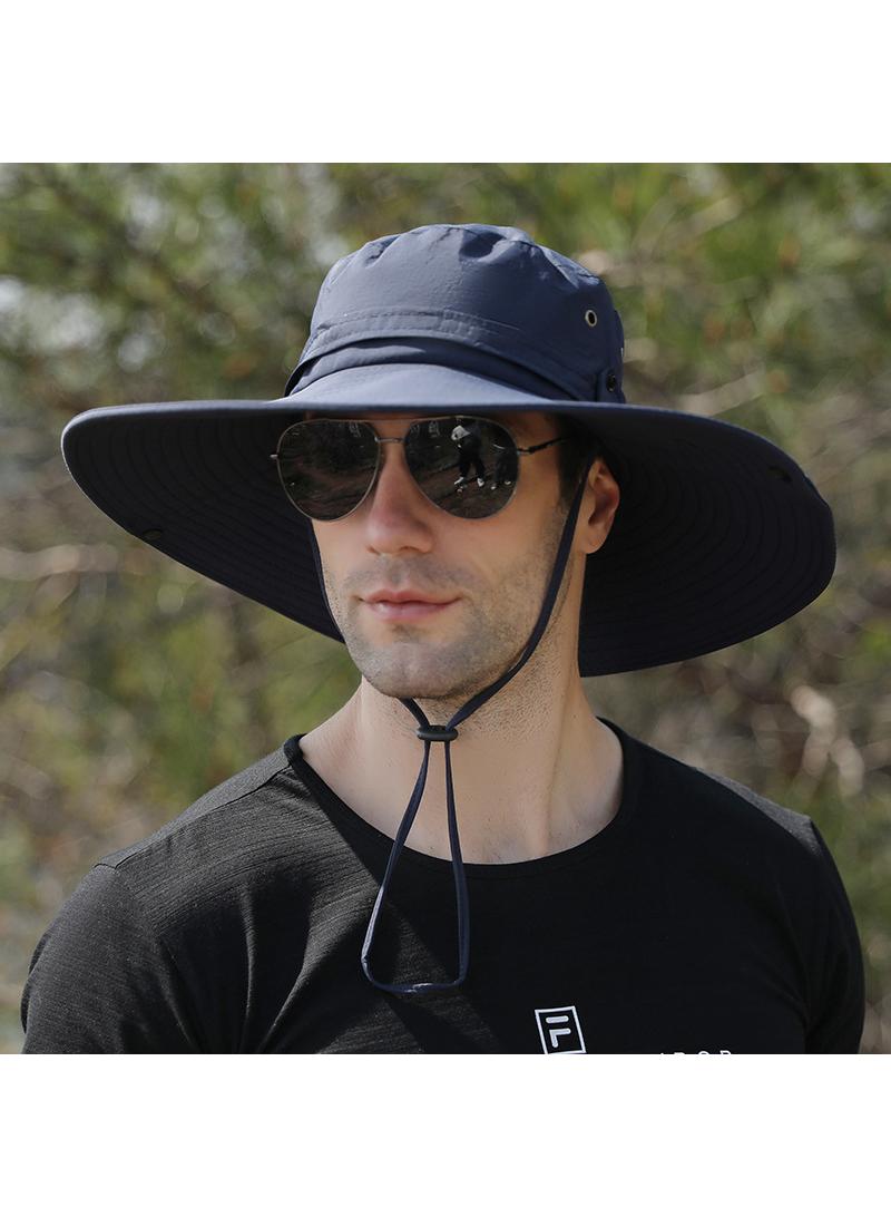 Outdoor Windproof Quick Drying Breathable Sunscreen Fishing Sunshade Mountaineering Large Eaves Folding Fisherman Hat