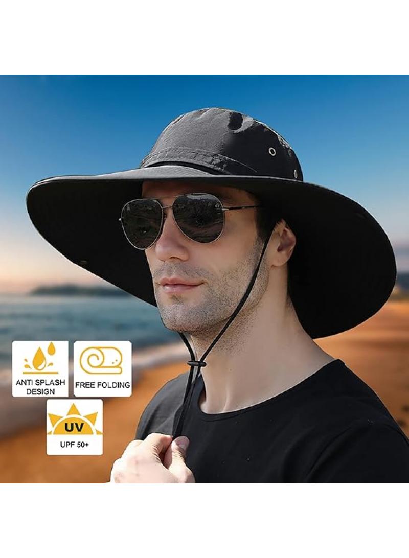 Outdoor Windproof Quick Drying Breathable Sunscreen Fishing Sunshade Mountaineering Large Eaves Folding Fisherman Hat