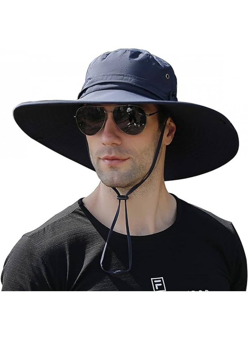 Outdoor Windproof Quick Drying Breathable Sunscreen Fishing Sunshade Mountaineering Large Eaves Folding Fisherman Hat