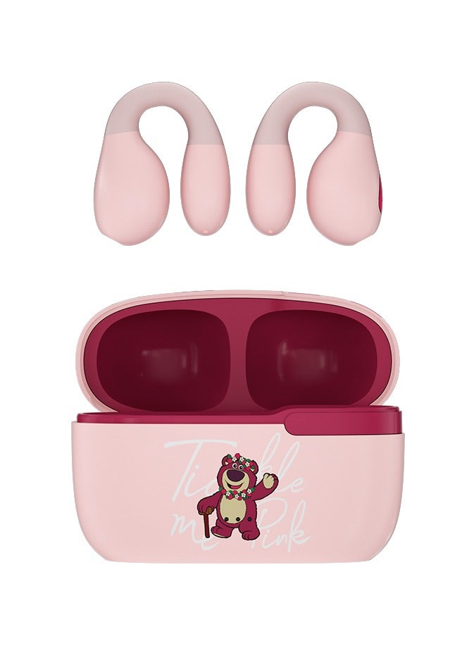 QS-T10 Clip-On Wireless Bluetooth 5.3 Kids Headphones Smart Touch Strawberry Bear