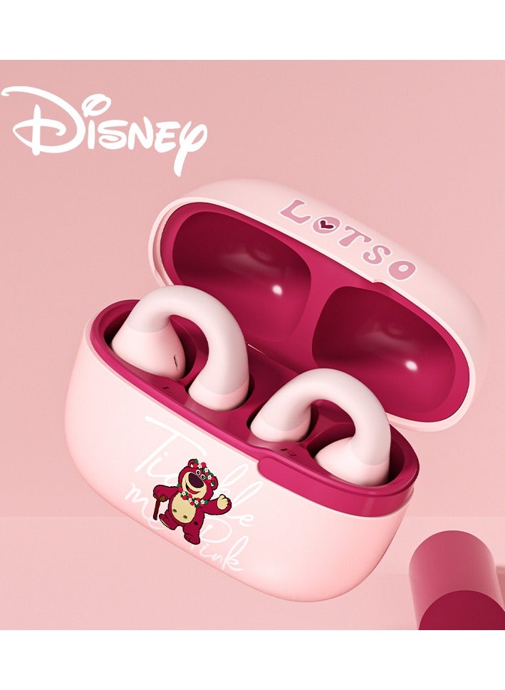 QS-T10 Clip-On Wireless Bluetooth 5.3 Kids Headphones Smart Touch Strawberry Bear
