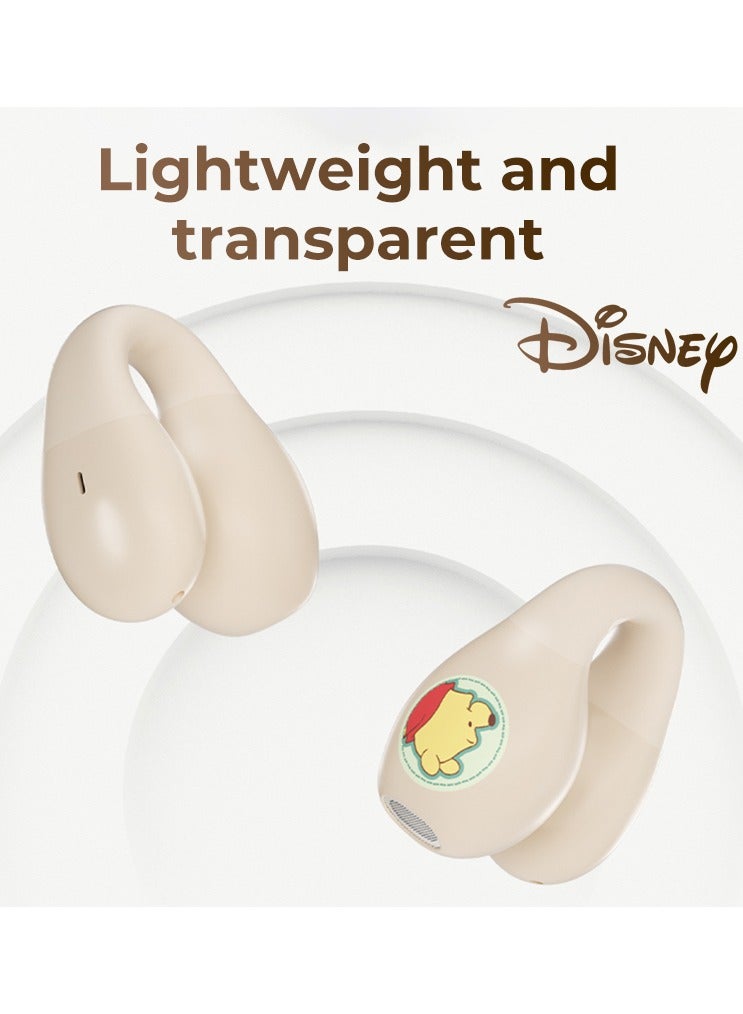 QS-T10 Clip-On Wireless Bluetooth 5.3 Kids Headphones Smart Touch Strawberry Bear