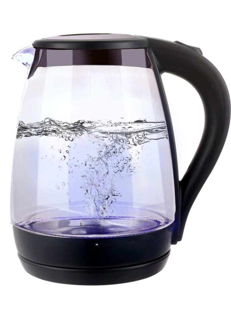 Electric Kettle 2 Litre With Boro Silicate Glass Body & LED Illumination Auto Shut Off & Boil Dry Protection Glass Tea Kettle Water Boiler Extra large capacity
