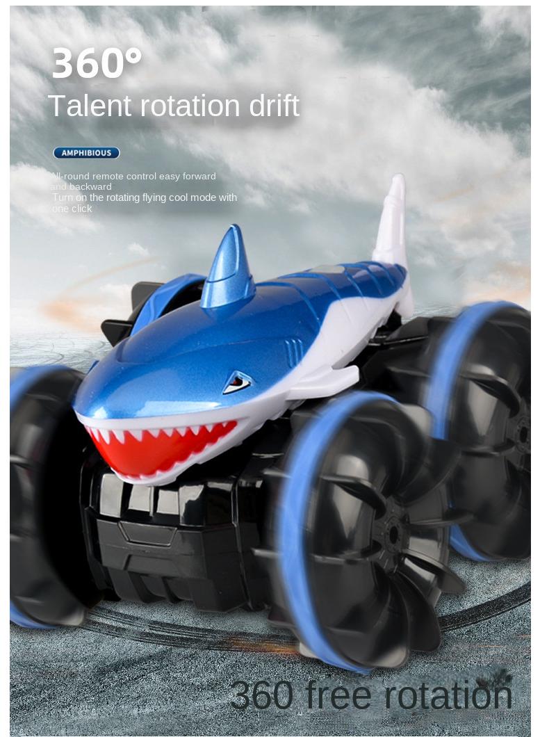 Land Rover Amphibious Shark Stunt Double Sided Rolling Driving Induction Remote Control Car Toy