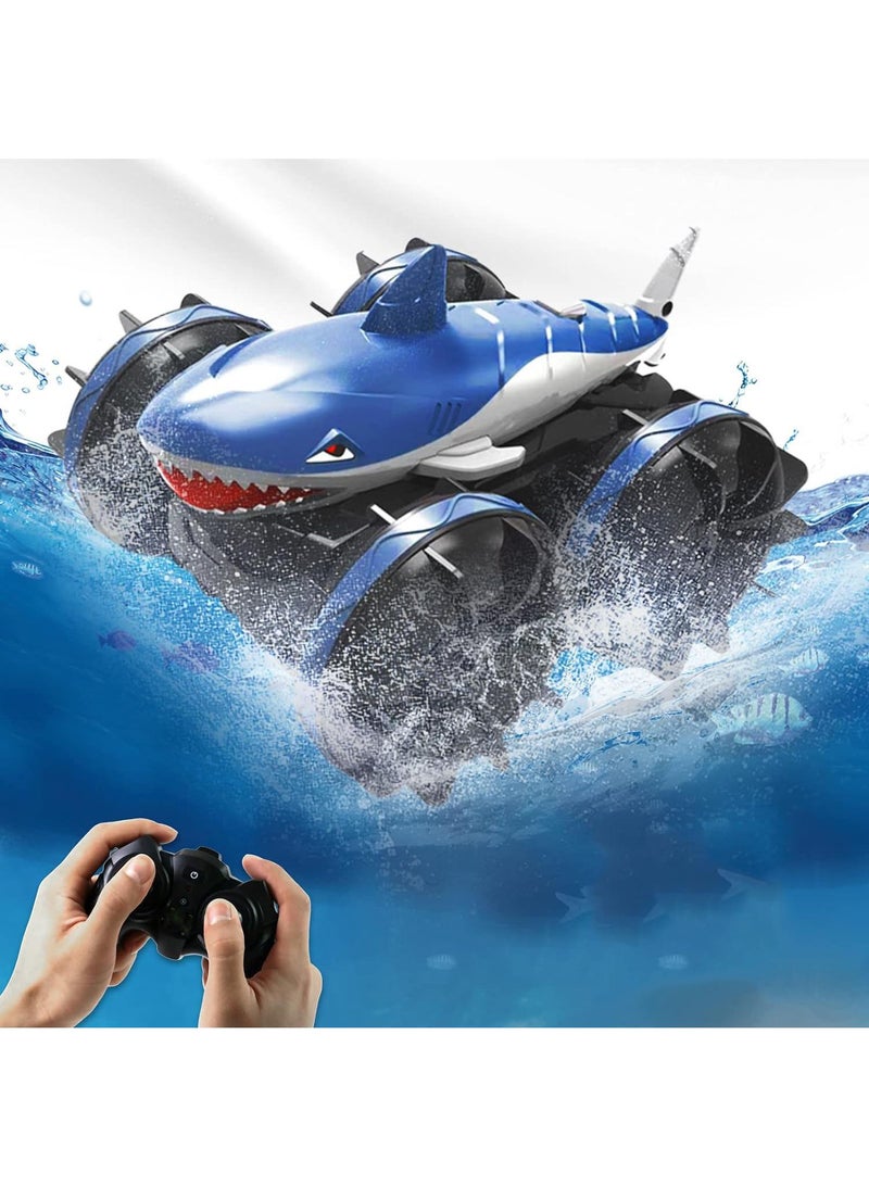 Land Rover Amphibious Shark Stunt Double Sided Rolling Driving Induction Remote Control Car Toy