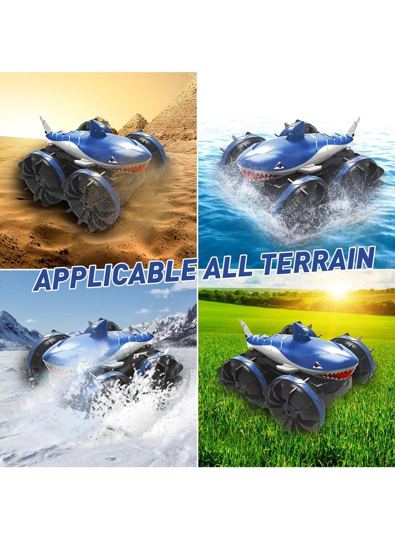 Land Rover Amphibious Shark Stunt Double Sided Rolling Driving Induction Remote Control Car Toy