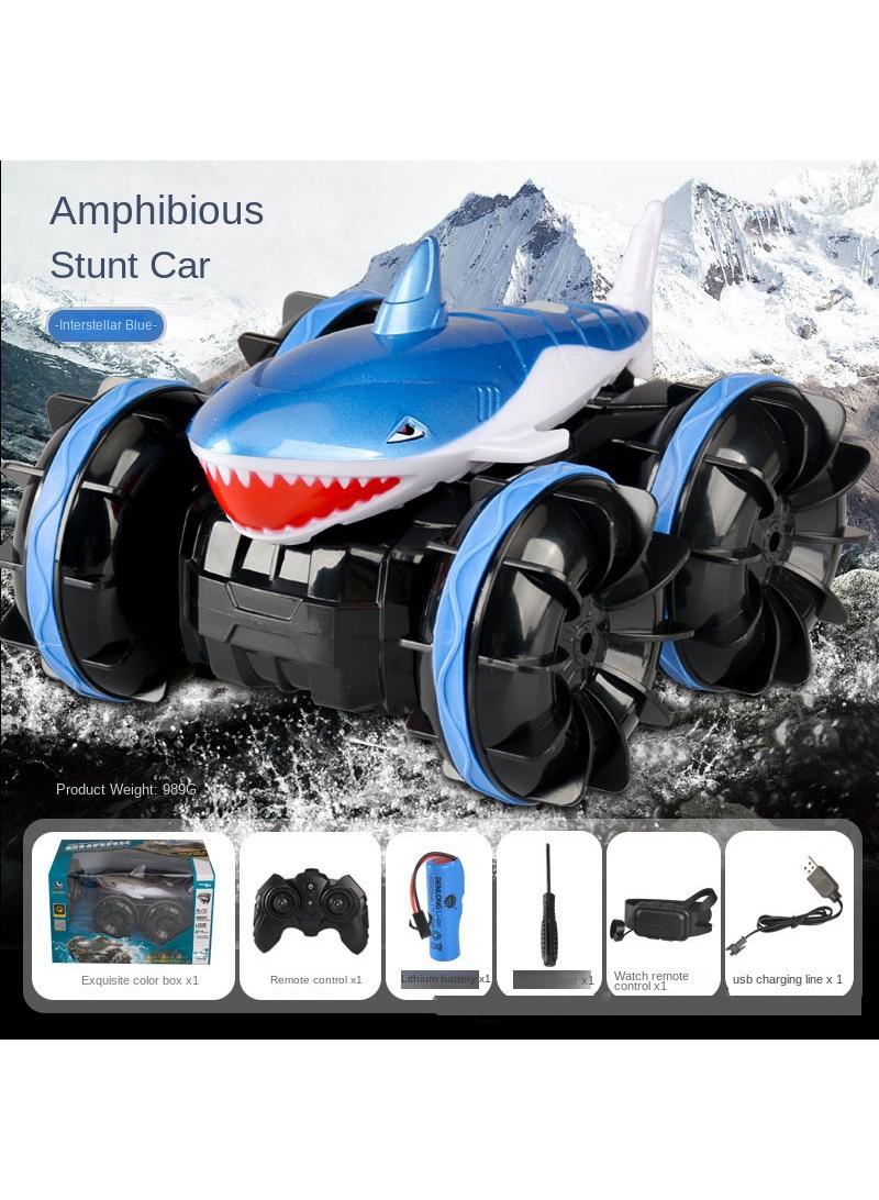Land Rover Amphibious Shark Stunt Double Sided Rolling Driving Induction Remote Control Car Toy