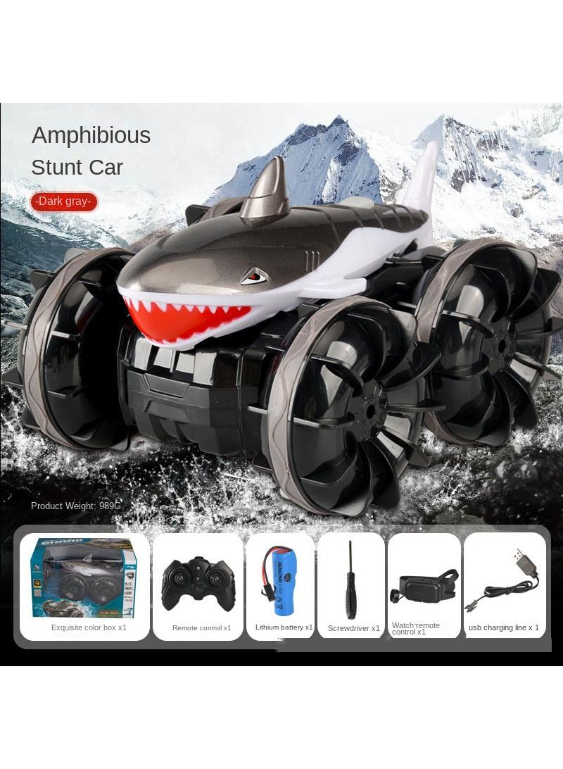 Land Rover Amphibious Shark Stunt Double Sided Rolling Driving Induction Remote Control Car Toy