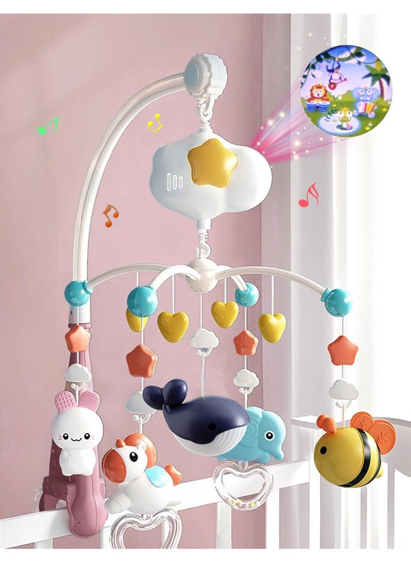 Newborn Baby Hanging Music Light Intelligent Remote Control Rotating Bed Bell Toy