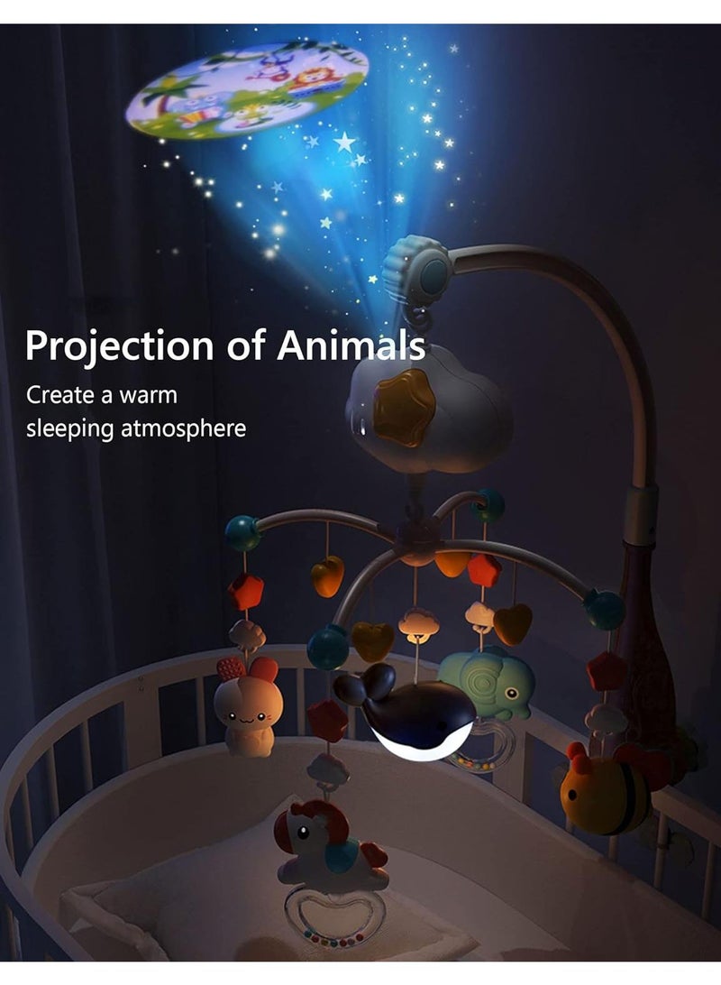 Newborn Baby Hanging Music Light Intelligent Remote Control Rotating Bed Bell Toy