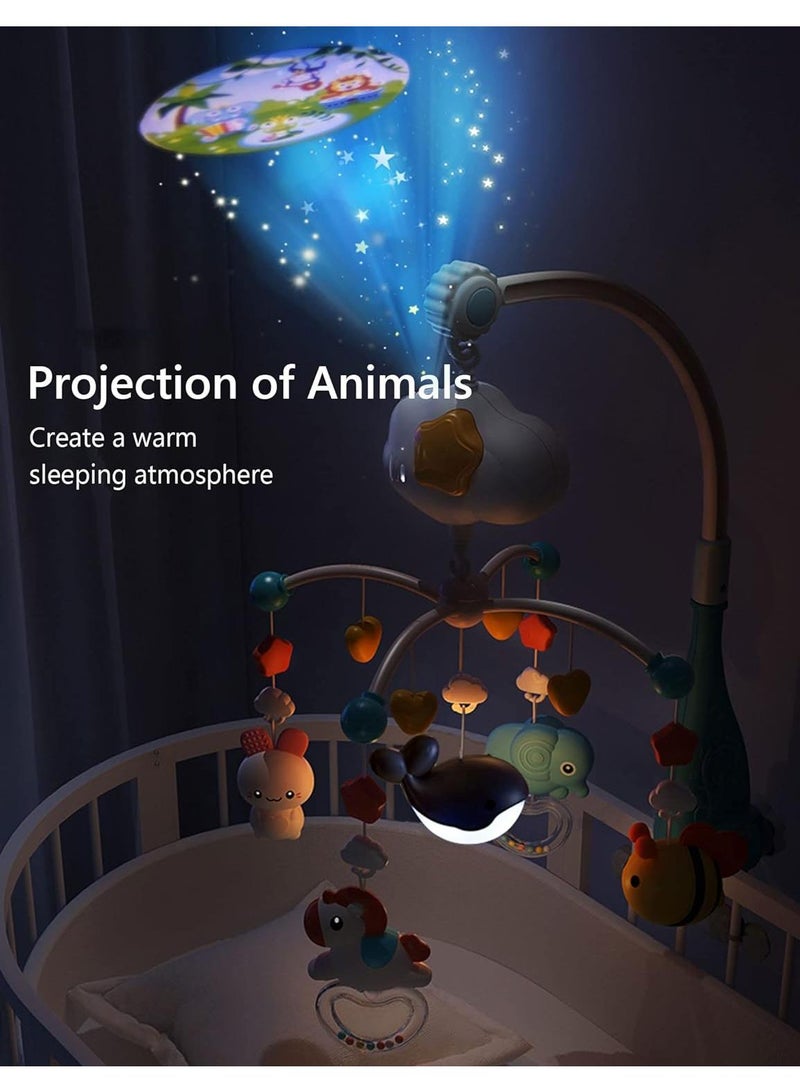 Newborn Baby Hanging Music Light Intelligent Remote Control Rotating Bed Bell Toy
