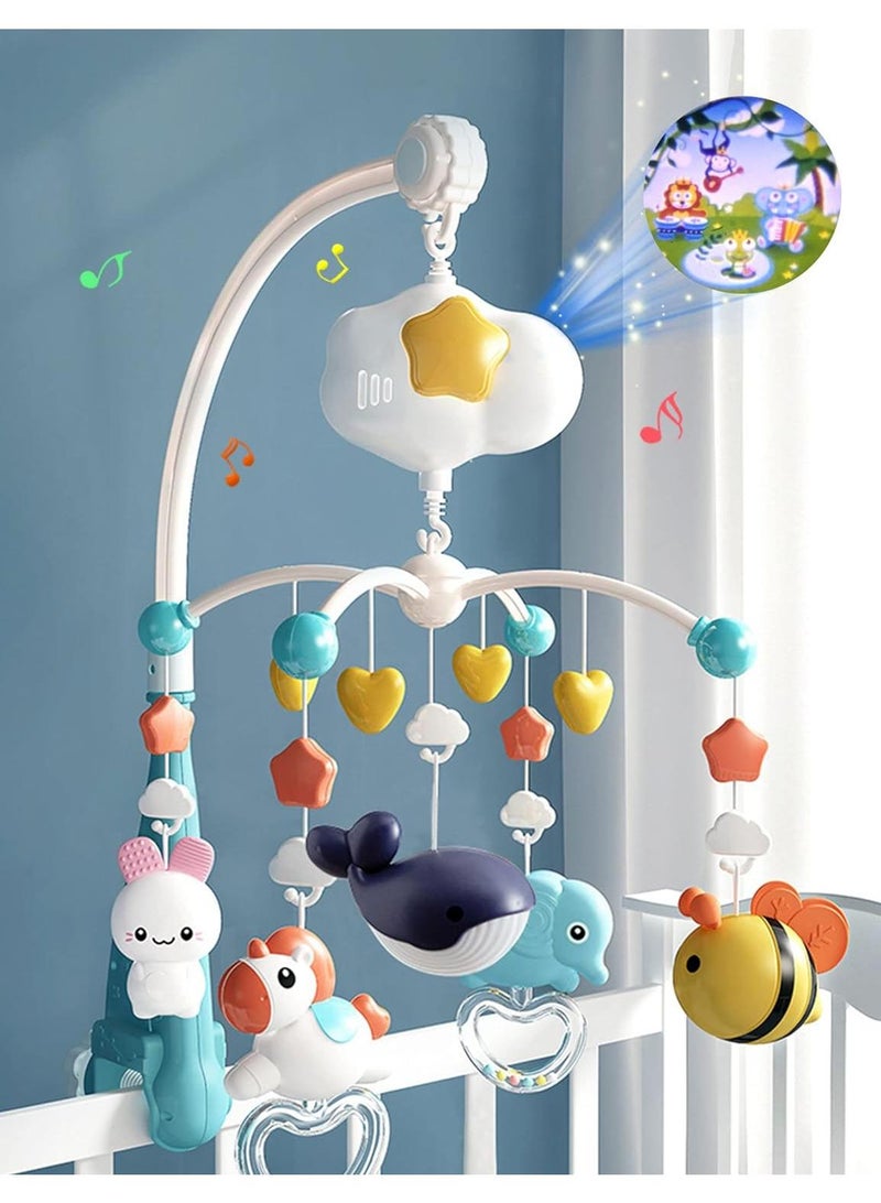 Newborn Baby Hanging Music Light Intelligent Remote Control Rotating Bed Bell Toy