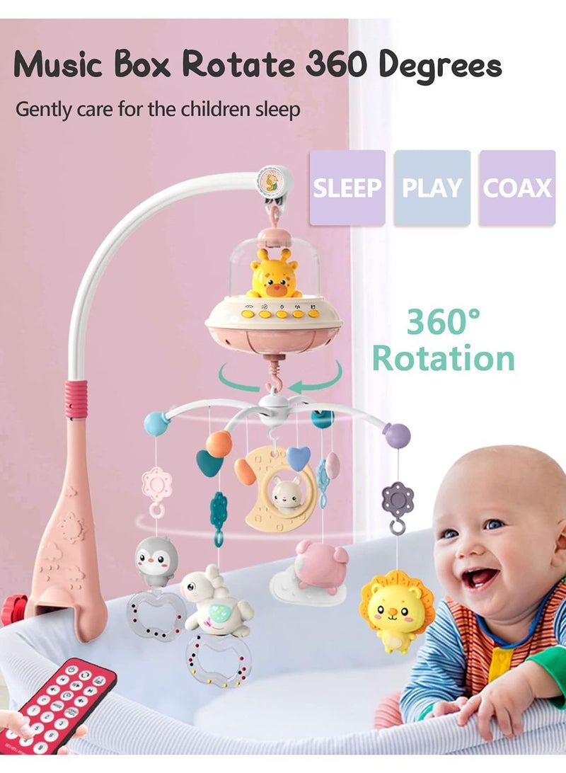 Newborn Baby Hanging Music Light Intelligent Remote Control Rotating Bed Bell Toy