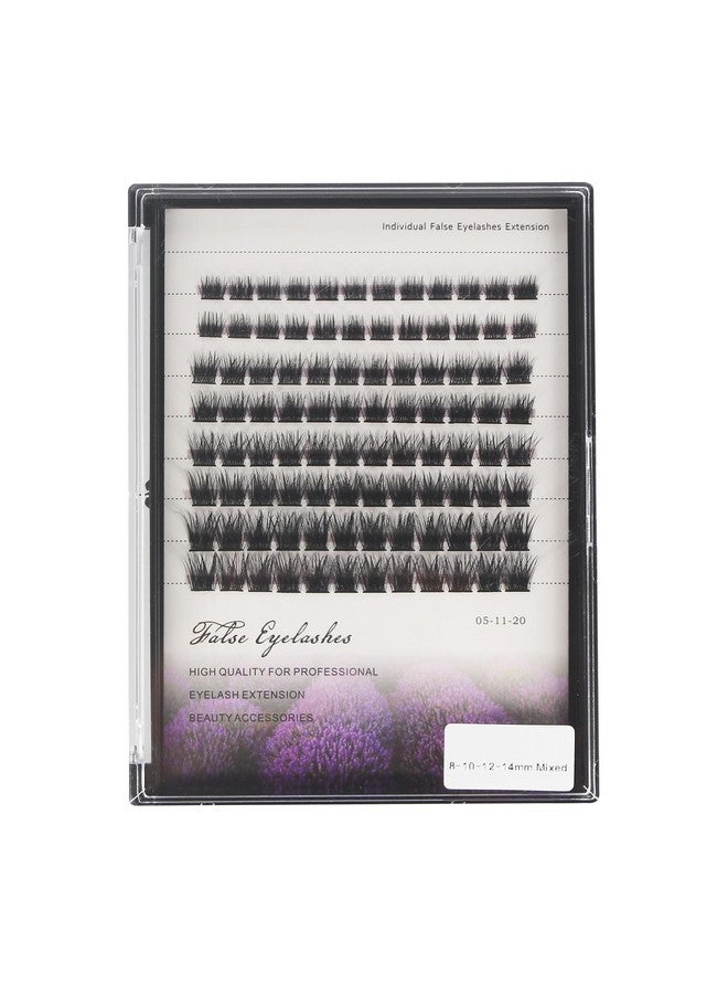 96Pcs Mixed 8101214Mm 10121416Mm Thick Base Dramatic Black Soft Cluster Individual False Eyelashes Wide Stem 5D Volume Eye Lashes Extensions (8101214Mm)
