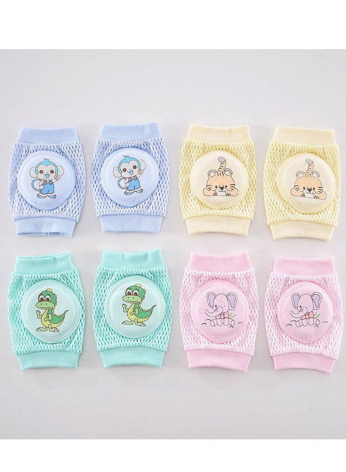 4 Pairs Baby Knee Pads for Crawling, Anti-Slip Product to Protect Infants & Toddlers Knees, Elbows and Legs, Breathable 3D Mesh for Boys Girls