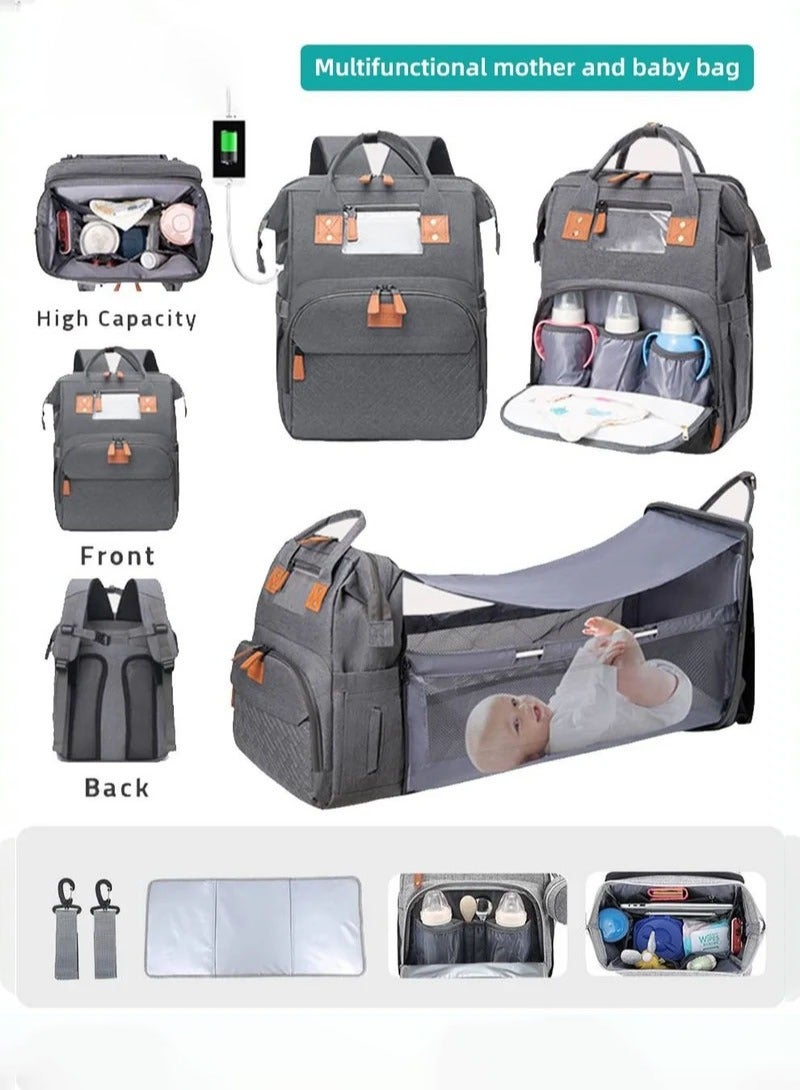 2023 New Style Baby Diaper Bag Backpack, Multifunction Diapers Changing Station for Boys Girls Outdoor and Travel, Infant Shower Gifts, Large Capacity, 900d Oxford, USB Port