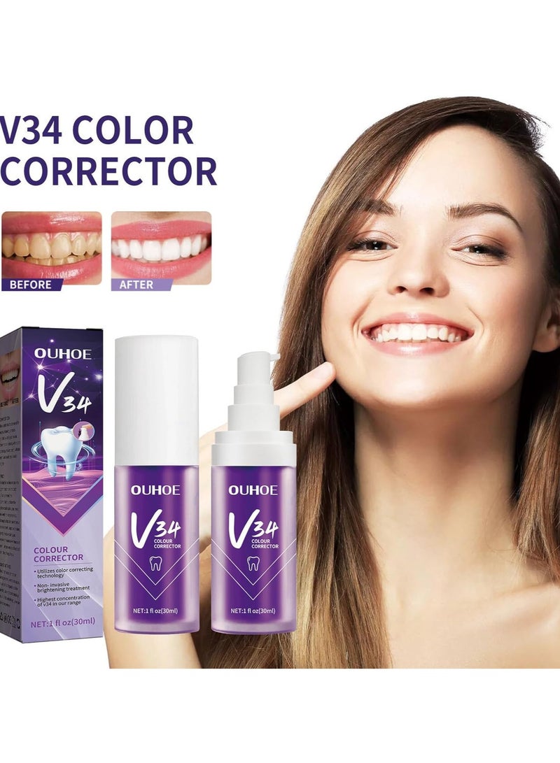 Purple Whitening Toothpaste Removes Tartar Yellow Smoky Teeth Oral Cleansing and Repairs Teeth