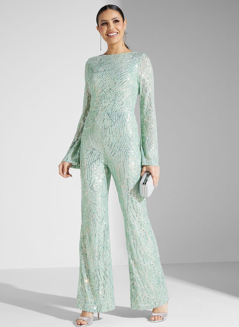 Sequin Knitted Jumpsuit