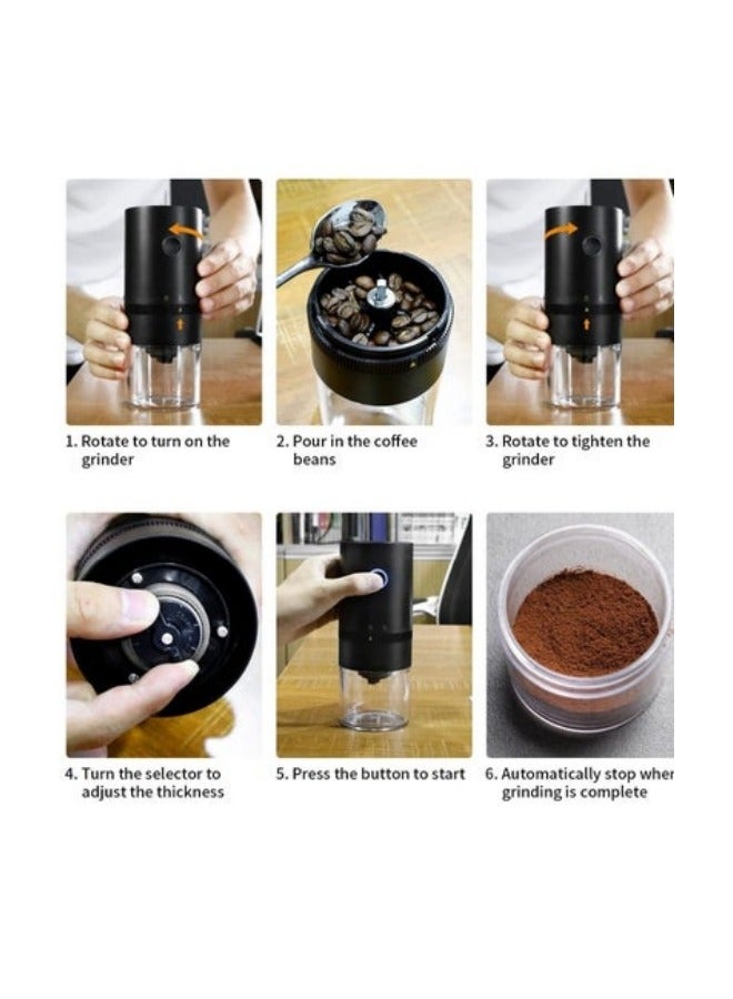 USB Rechargeable Portable Electric Burr Coffee Grinder, 4 Cups Small Automatic Conical Burr with Multi Grind Setting