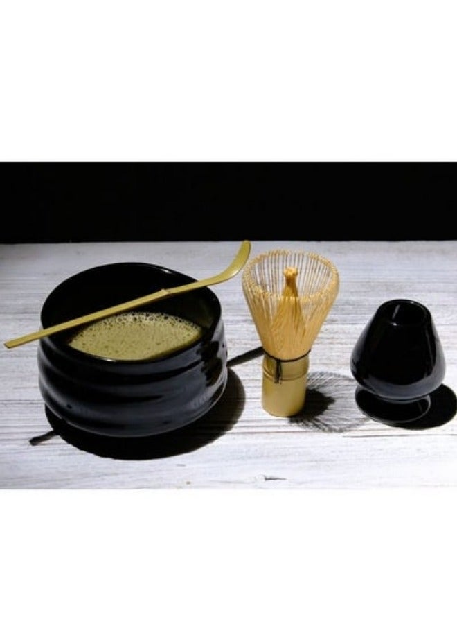4-Piece Japanese Style Traditional Handmade Matcha Tea  and Glass Bowl Tool Gift Kit